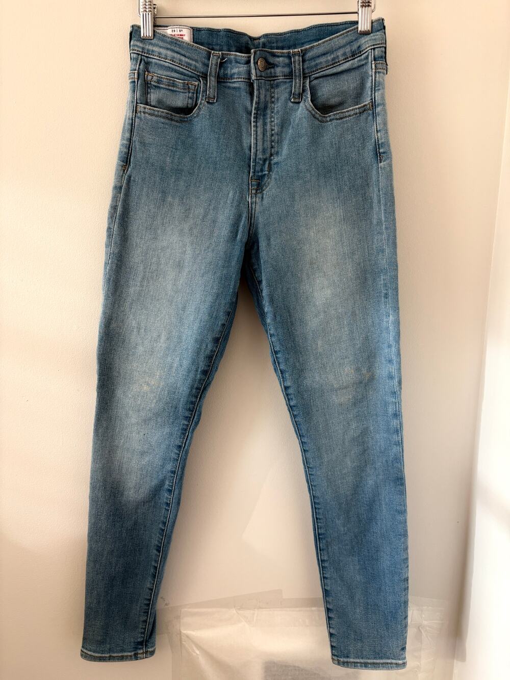 High Rise Skinny Jeans Size 8 29R Light Wash Indie Sleaze 2010s